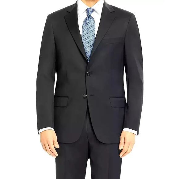 HART SCHAFFNER MARX Suit Jacket 40R Black New York Fit Soft Reda Flexo Wool NWOT
